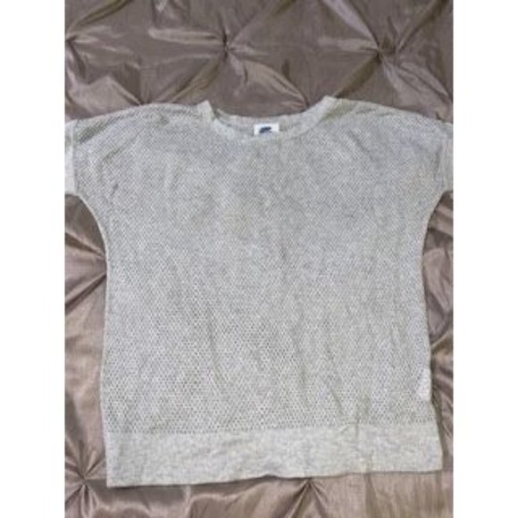 Old Navy Grey Mesh Top-M - Picture 1 of 5